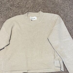 Pink Rose Soft Beige Ribbed Sweater